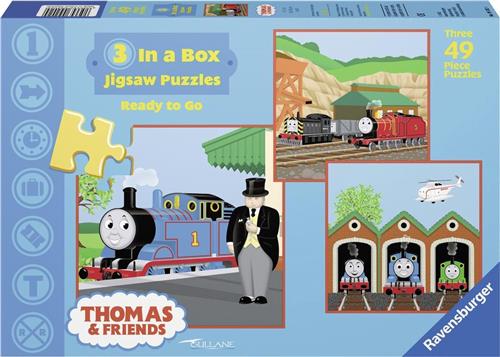 Ravensburger Thomas & Friends. Ready to go- Drie puzzels van 49 stukjes - kinderpuzzel