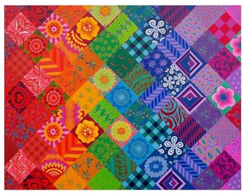 HOP - House of Puzzles Regenbogen-Patchwork - 1000 Teile.