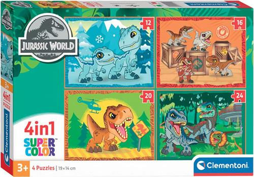 Clementoni Jurassic World Puzzel - Kinderpuzzel - 4-in-1 puzzel - Vanaf 3 jaar