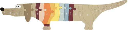 Small Foot - Houten Letter- en Vormenpuzzel Hond, 26st.