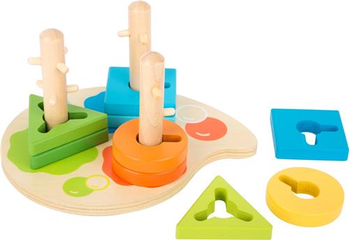 Small Foot - Houten Vormen en Sorterten Motoriek Stapelspeelgoed, 10dlg.