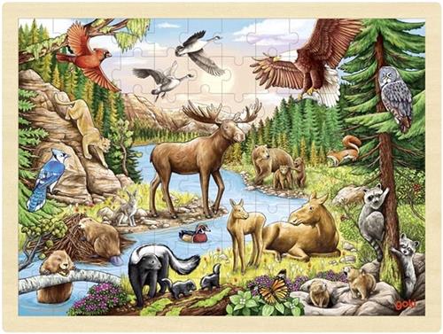 Goki Houten Legpuzzel Noord-Amerikaanse Wildernis, 96st.