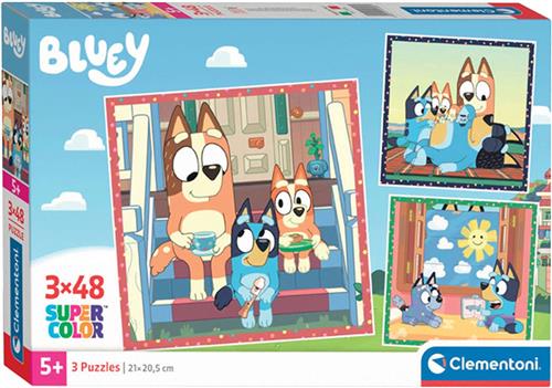 Clementoni - Puzzel - 3x48 Stukjes - Bluey - Kinderpuzzel - Vanaf 5 jaar