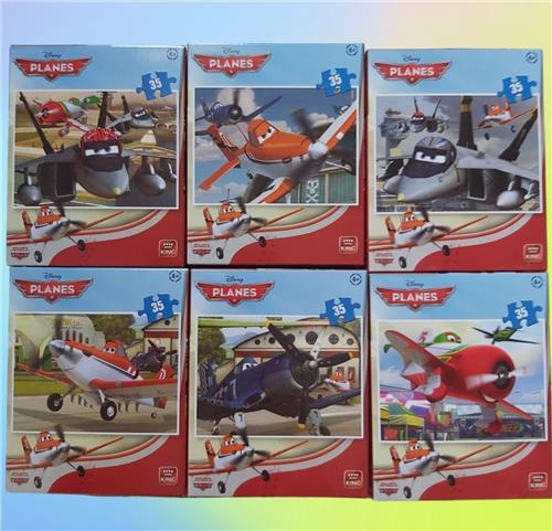 6 Planes Puzzels - 35 stukjes per puzzel