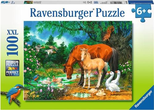 Ravensburger puzzel Idylle bij de vijver - Legpuzzel - 100 stukjes