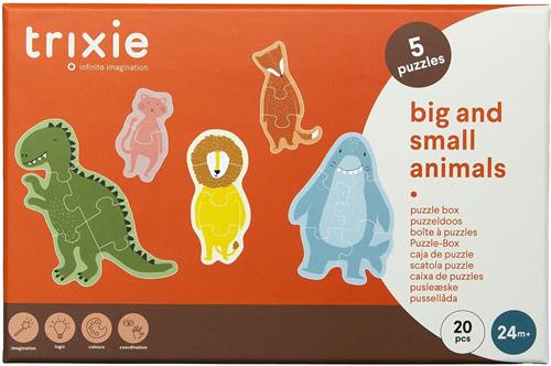 Trixie Puzzelbox Grote en Kleine dieren - puzzelbox  2jaar+  5 verschillende puzzels