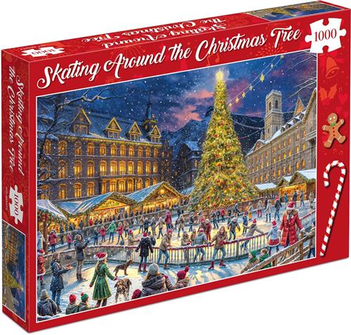 Kerstpuzzel - Skating Around the Christmas Tree - 1000 stukjes 68×49cm (b×h) - Tucker's Fun Factory Legpuzzels