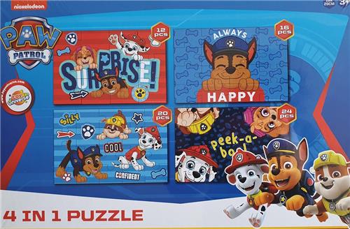 Paw Patrol Puzzel - 4 in 1 Puzzel Paw Patrol - Knutselen - Puzzelen - 19x29cm