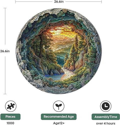 Ronde Puzzel 1000 Stukjes (Ø 67,5 cm)  Unieke Jigsaw voor Volwassenen & Gezinnen | Premium Gerecycled Karton | Nauwkeurige Pasvorm & Levendige Kleuren | Cadeau voor Puzzelliefhebbers