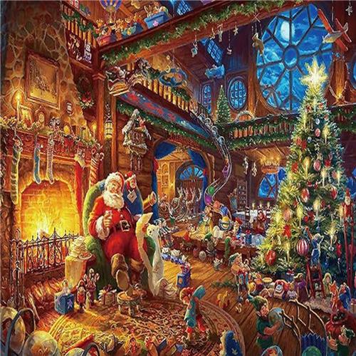 Kerst Puzzel 1000 Stukjes  Klassieke Puzzel voor Volwassenen  70 × 50 cm  Kerstman Thema  Premium Karton & Unieke Stukjes