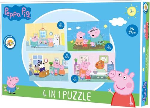 Peppa Pig Puzzel - 4 in 1 doos - 19*29cm