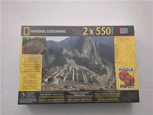 New National Geographic 2X 550 Piece Then And Now: Machu Picchu Jigsaw Puzzle