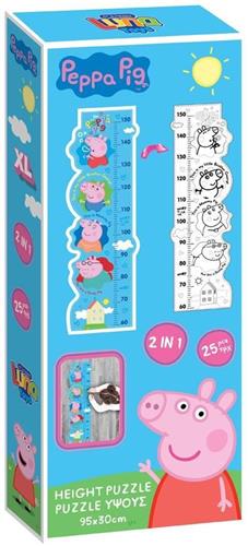Peppa Pig XL Kleur Puzzel  25 Stukjes  95Ã—30 cm  Lengtemeter & Kleurpuzzel  Vanaf 4 Jaar