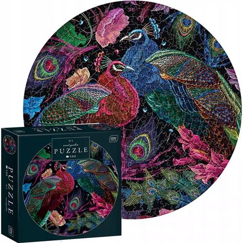 PUZZLE - 500 STUKJES - Interdruk Puzzel Kleuren van de Natuur, Rond Pauw - GERONIMO GAMES