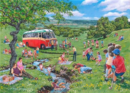 House of Puzzles Sunday Picnic - BIG 250 Piece Jigsaw Puzzle