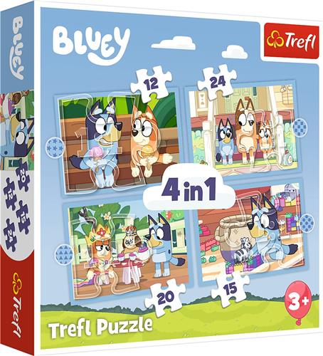 Trefl Trefl - Puzzles - 4in1 (12, 15, 20, 24) - Bluey and his world / BBC Bluey