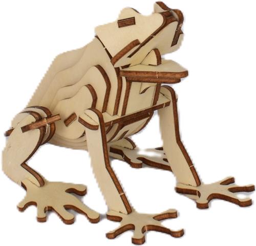 3D Puzzel DIY Bouwpakket Kikker- hout