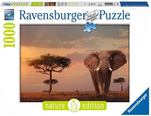 Ravensburger puzzel Olifant in het Masai Mara - Legpuzzel - 1000 stukjes