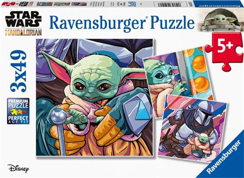 Ravensburger puzzel The Mandalorian: Baby Yoda Grogu momenten - Legpuzzel - 3x49 stukjes