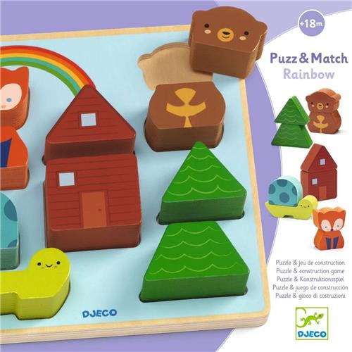 Djeco Reliefpuzzel Regenboog 10pcs