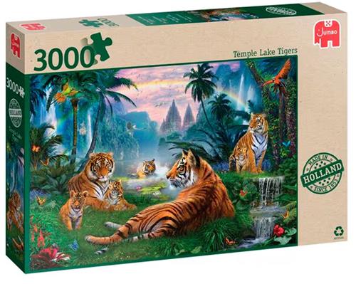 Jumbo Premium Collection - Temple Lake Tigers - Legpuzzel - 3000 stukjes