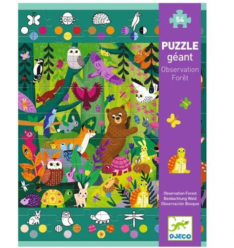 Djeco observatie puzzel XL - Bos observatie - 54 pcs