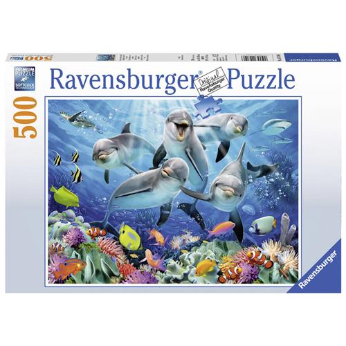 Ravensburger puzzel Dolfijnen in het koraalrif - Legpuzzel - 500 stukjes