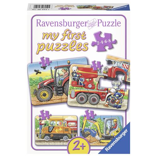 Ravensburger Op het werk- My First puzzels -2+4+6+8 stukjes - kinderpuzzel