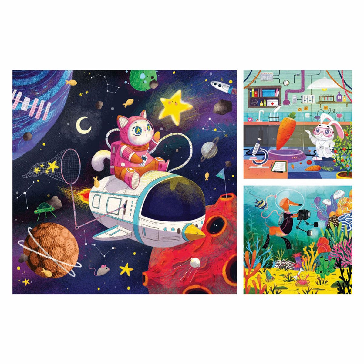Ravensburger – Coffret 3 Puzzles 49 Pièces – Le Monde Animal De L'Océan – Dès 5 Ans