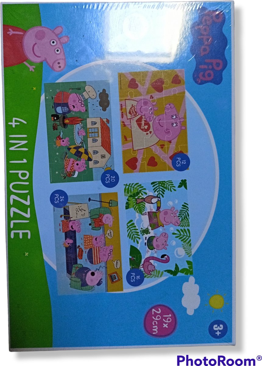 Hasbro - Peppa Pig - 4 in 1 Puzzle - 19 x 29 cm - 3 + - Puzzles