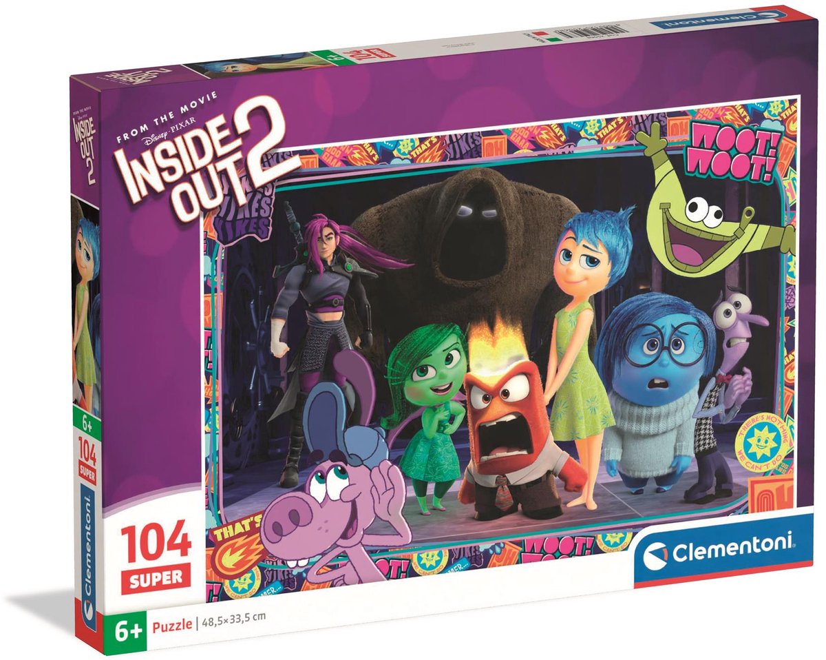 Clementoni - Kinderpuzzel - 104 Stukjes - Inside Out Thema - Puzzel ...